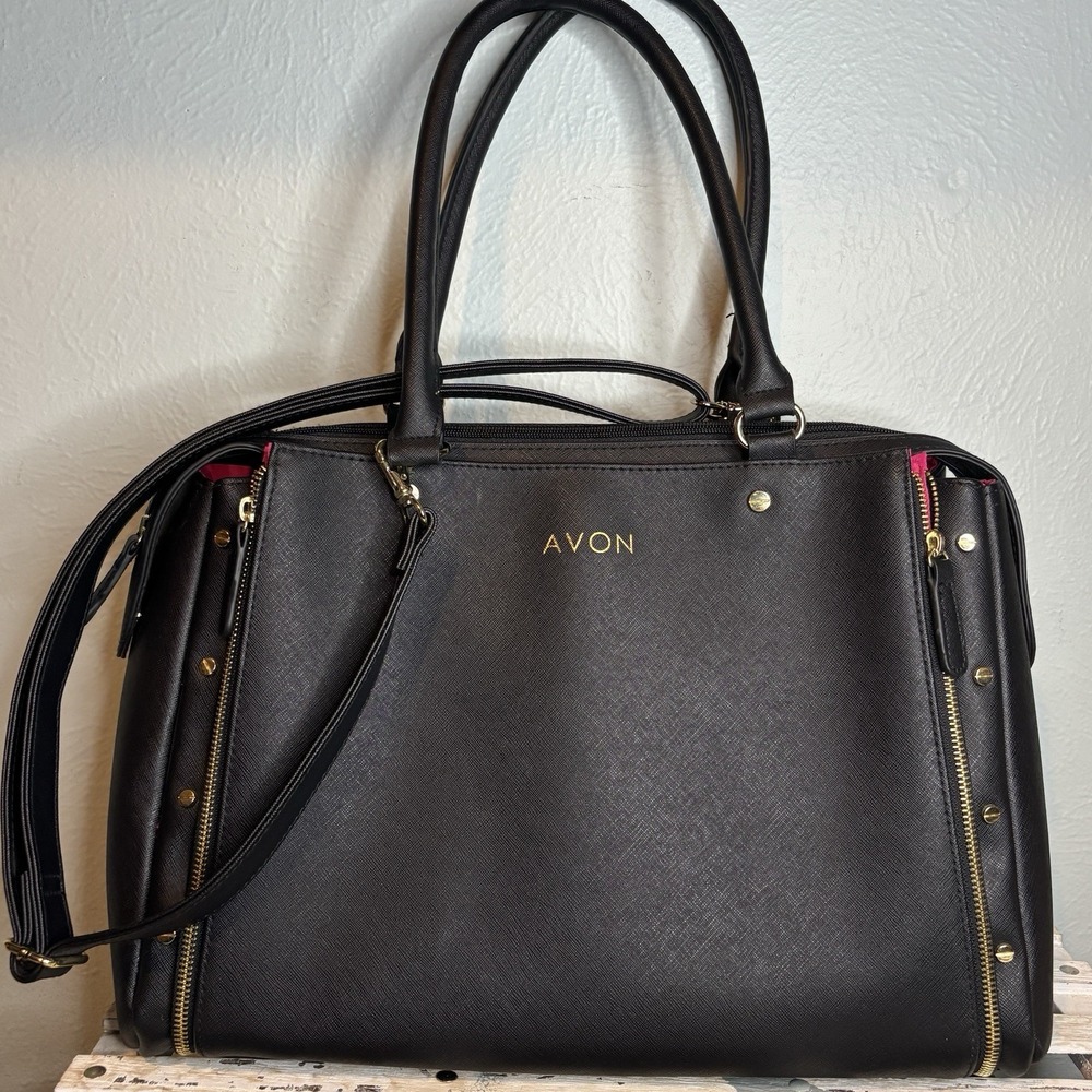 Avon Representative Faux Leather Consultant Product Samples Tote‎ Bag Purse